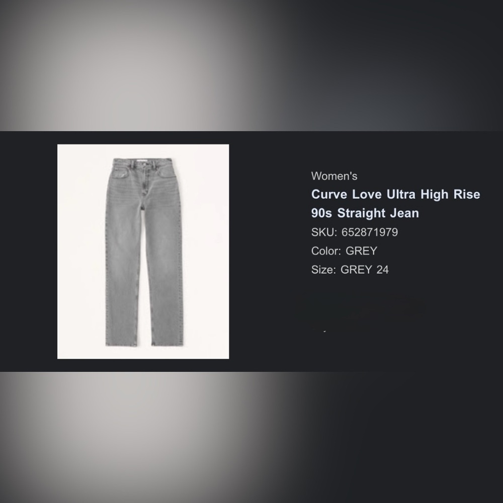 Abercrombie & Fitch Women's Straight Leg Grey Jeans CURVE LOVE 24R